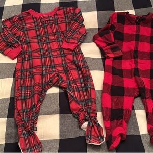 Plaid Red baby One Pieces